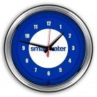 16" Chrome Steel Neon Clock with Custom Color Lens