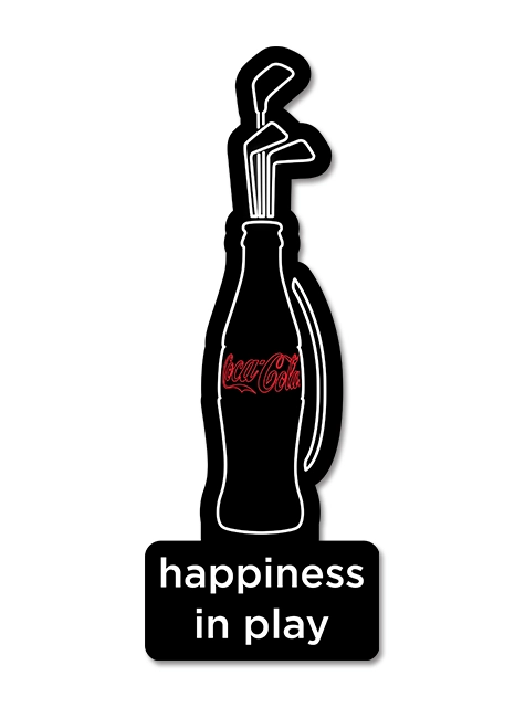 "happiness in play" Golf Bag-Shaped SlimLED Illuminated Sign