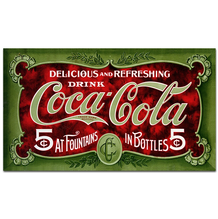 Nostalgic 'Delicious and Refreshing' Aluminum Sign